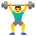 man lifting weights